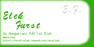 elek furst business card